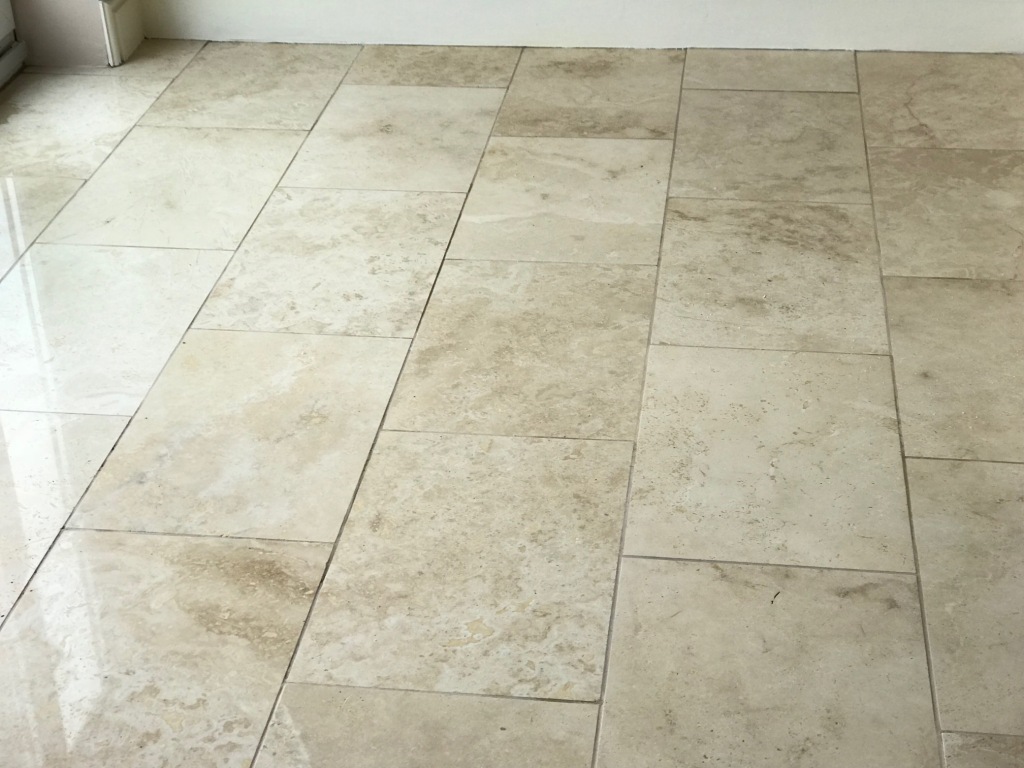 Travertine Floor Swansea After Cleaning