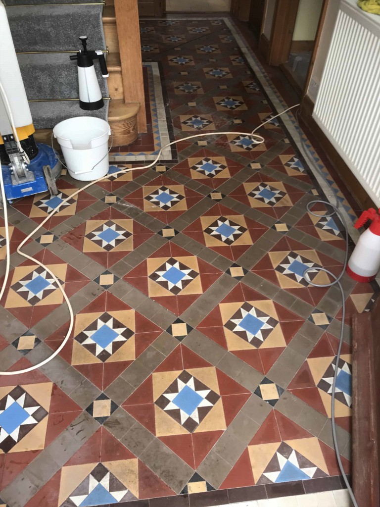 Victorian Hallway Floor Tiles Before Cleaning The Mumbles