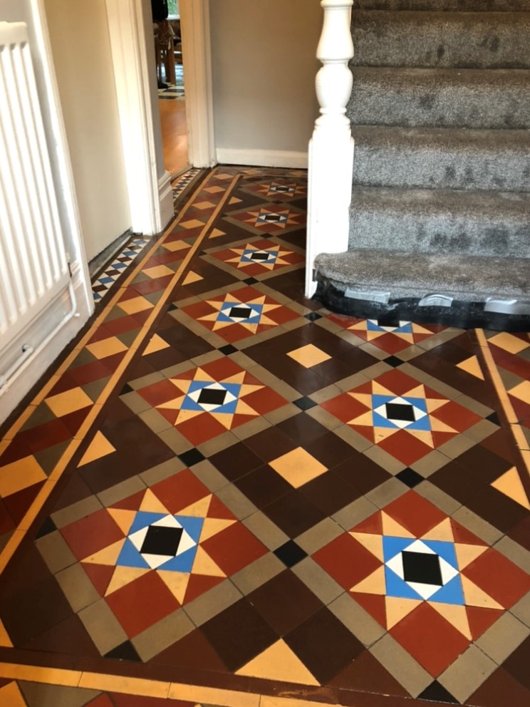Victorian Tiled Hallway Floor After Renovation Glynneath
