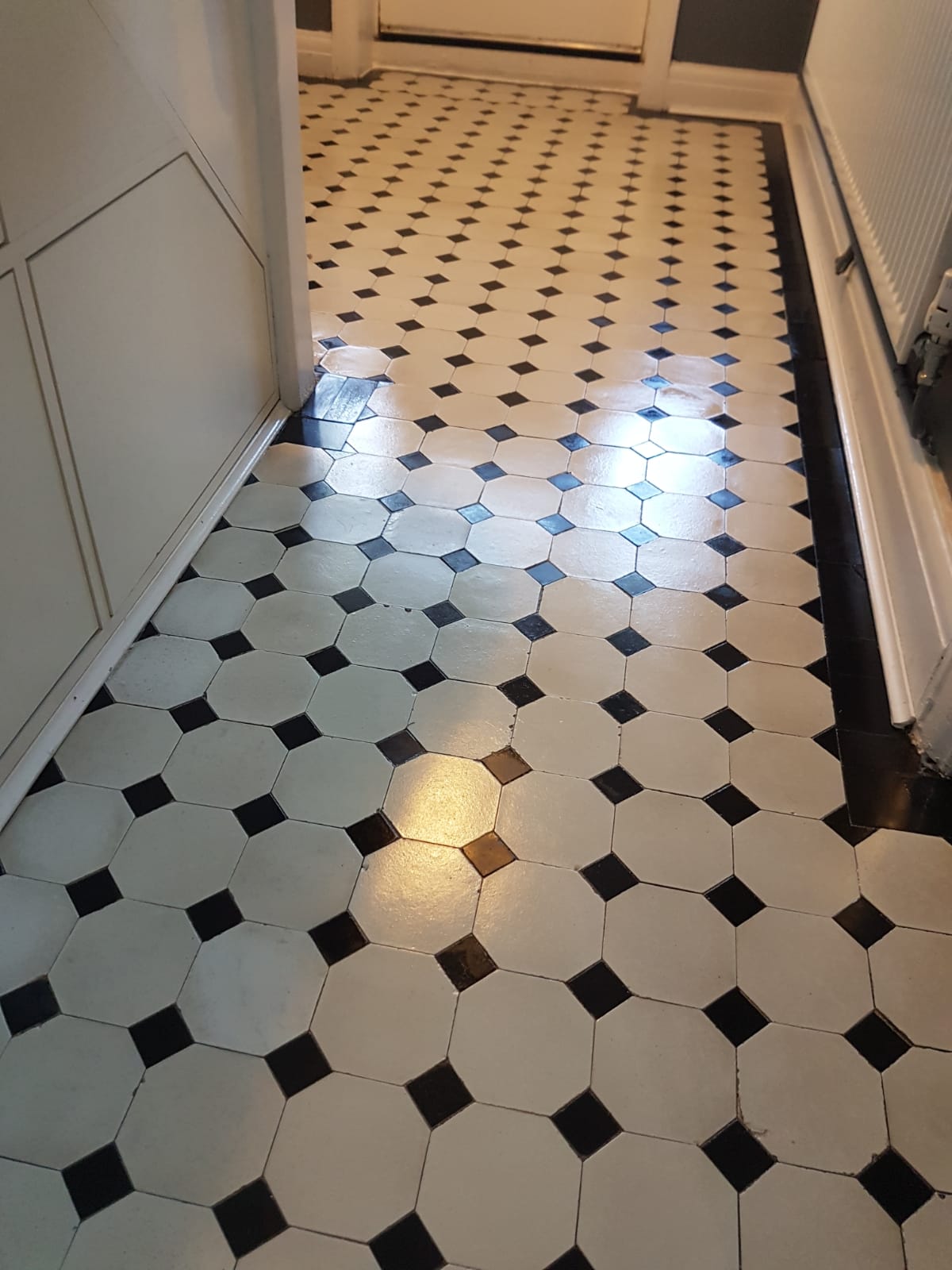 Victorian Tiled Hallway After Cleaning Sealing in Neath