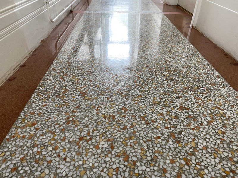 Terrazzo Hallway Floor After Renovation Neath