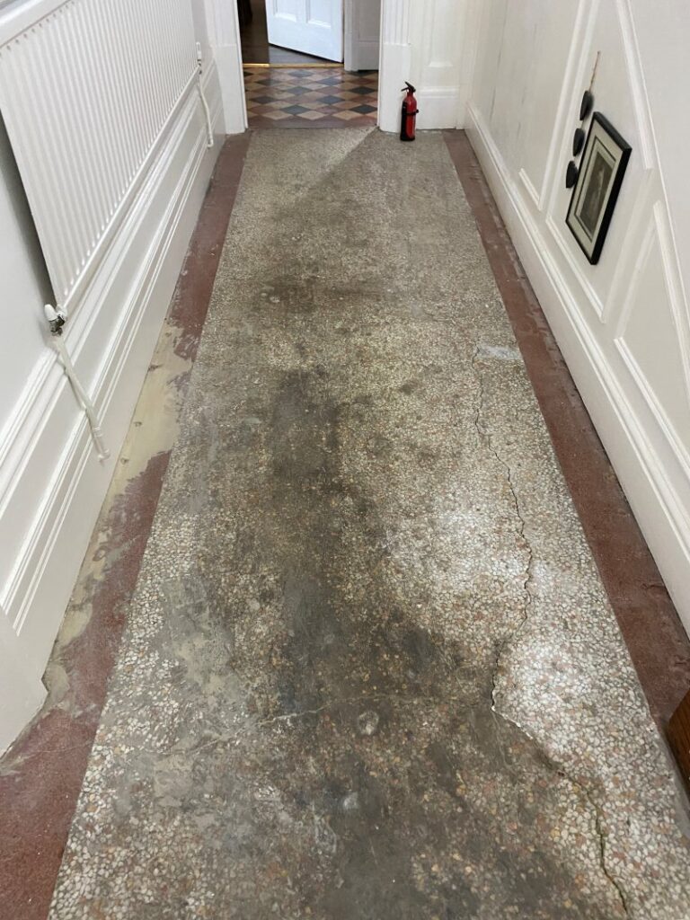 Terrazzo Hallway Floor Before Renovation Neath