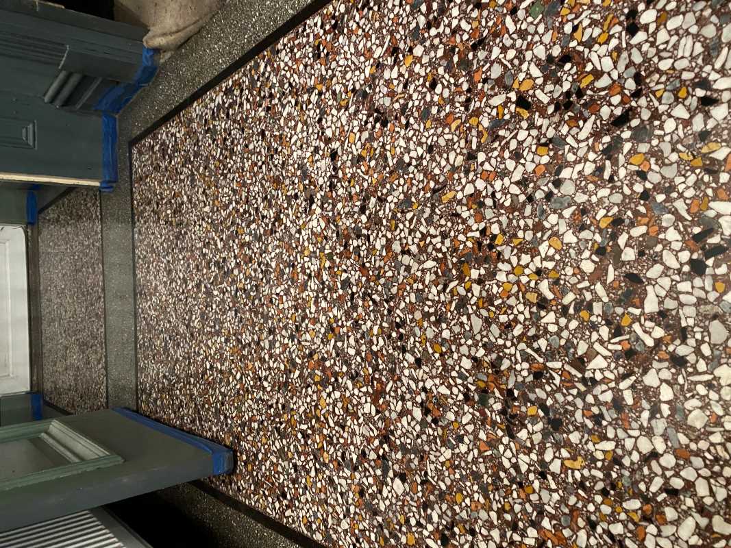 Cracked Terrazzo Floor After Restoration Pontarddulais Swansea Cracked Terrazzo Floor After Restoration Pontarddulais Swansea