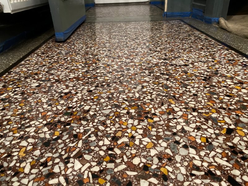 Cracked Terrazzo Floor After Restoration Pontarddulais Swansea Cracked Terrazzo Floor After Restoration Pontarddulais Swansea