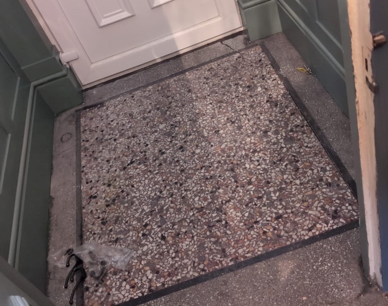 Terrazzo Hallway Floor Before Restoration Pontarddulais Swansea Terrazzo Hallway Floor Before Restoration Pontarddulais Swansea