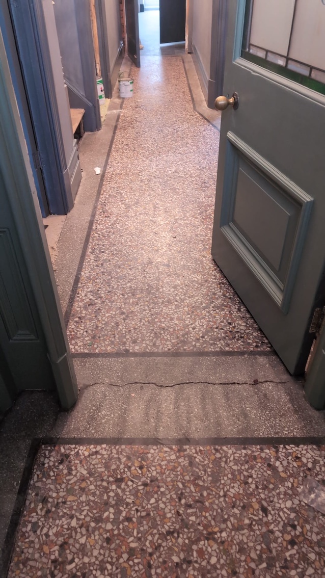 Terrazzo Hallway Floor Before Restoration Pontarddulais Swansea Terrazzo Hallway Floor Before Restoration Pontarddulais Swansea