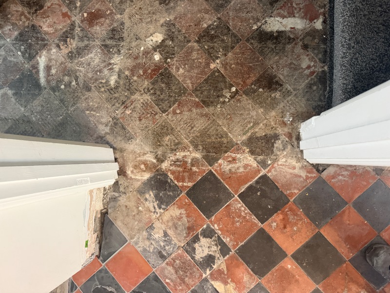 Quarry Tile Floor Before Restoration Uplands Swansea Quarry Tile Floor Before Restoration Uplands Swansea